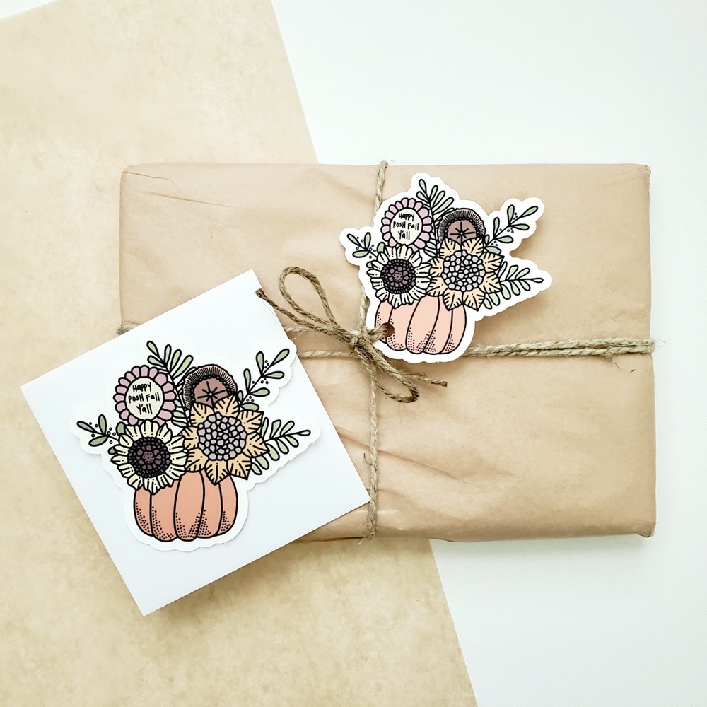 LB057 NOTE CARDS or HANG TAGS Custom Happy Posh Fall Y'all Thank You Cards Tags